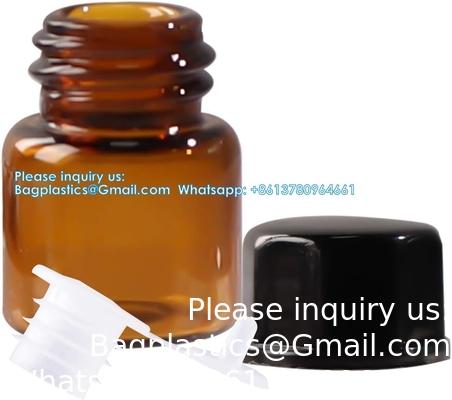 Glass Essential Oils Sample Bottles With Black Caps For Essential Oils, Perfumes &amp; Lab Chemicals 30ml Measuring Cup