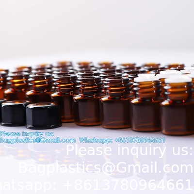 Glass Essential Oils Sample Bottles With Black Caps For Essential Oils, Perfumes &amp; Lab Chemicals 30ml Measuring Cup