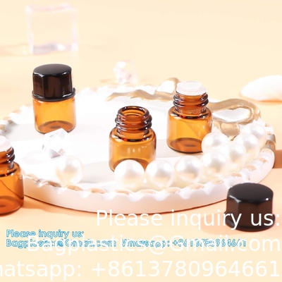 Glass Essential Oils Sample Bottles With Black Caps For Essential Oils, Perfumes &amp; Lab Chemicals 30ml Measuring Cup