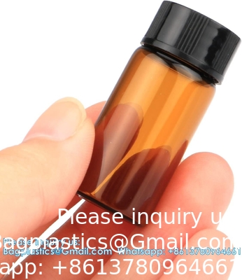 Oil Bottles For Essential Oils, 36 Pcs 2 Ml (5/8 Dram) Amber Glass Vials Bottles, Orifice Reducers And Black Caps