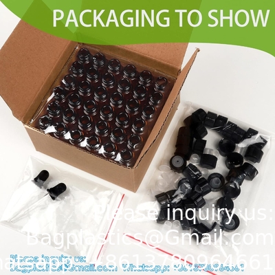 Oil Bottles For Essential Oils, 36 Pcs 2 Ml (5/8 Dram) Amber Glass Vials Bottles, Orifice Reducers And Black Caps