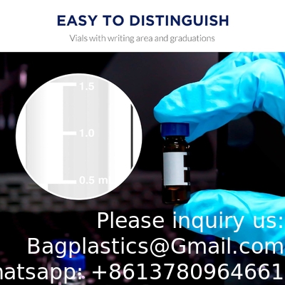 2mL Autosampler Vials With Writing Area And Graduations, 9-425 HPLC, Screw Cap, White PTFE &amp; Red Silicone Septa