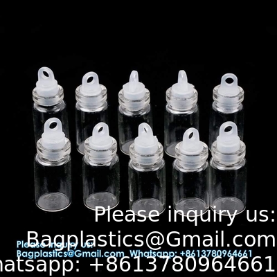 Mini Small Clear Glass Bottles Vials Tiny Jar With Plastic Stopper Miniature Bottle Message Bottle Gift DIY Decoration
