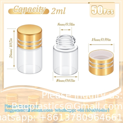 Mini Small Clear Glass Bottles Vials Tiny Jar With Plastic Stopper Miniature Bottle Message Bottle Gift DIY Decoration