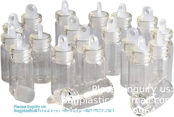 Mini Small Clear Glass Bottles Vials Tiny Jar With Plastic Stopper Miniature Bottle Message Bottle Gift DIY Decoration