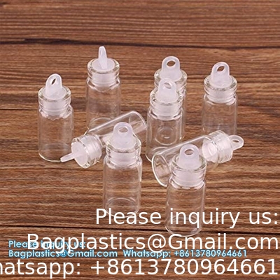 Mini Small Clear Glass Bottles Vials Tiny Jar With Plastic Stopper Miniature Bottle Message Bottle Gift DIY Decoration