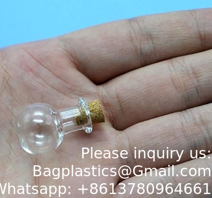Small Mini Glass Bottles Jars With Cork Stoppers.Wishing Bottle Drifting Bottle Wedding Party DIY