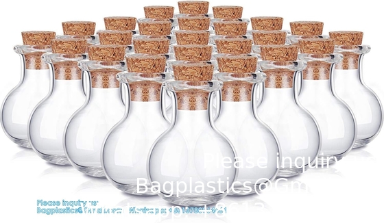 Small Mini Glass Bottles Jars With Cork Stoppers.Wishing Bottle Drifting Bottle Wedding Party DIY