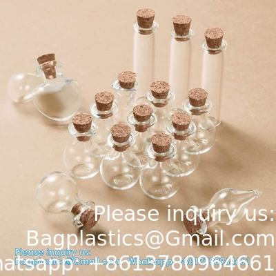 Small Mini Glass Bottles Jars With Cork Stoppers.Wishing Bottle Drifting Bottle Wedding Party DIY