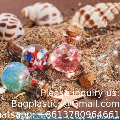 Small Mini Glass Bottles Jars With Cork Stoppers.Wishing Bottle Drifting Bottle Wedding Party DIY