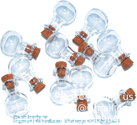 Small Mini Glass Bottles Jars With Cork Stoppers.Wishing Bottle Drifting Bottle Wedding Party DIY