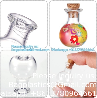 Small Mini Glass Bottles Jars With Cork Stoppers.Wishing Bottle Drifting Bottle Wedding Party DIY