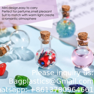 Small Mini Glass Bottles Jars With Cork Stoppers.Wishing Bottle Drifting Bottle Wedding Party DIY