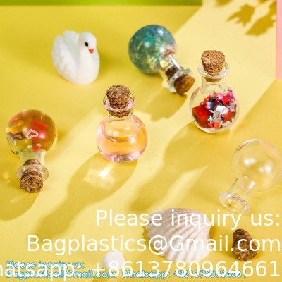 Small Mini Glass Bottles Jars With Cork Stoppers.Wishing Bottle Drifting Bottle Wedding Party DIY