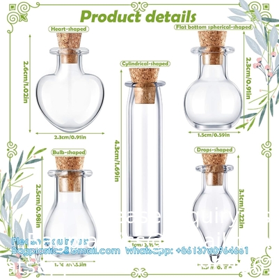 Small Mini Glass Bottles Jars With Cork Stoppers.Wishing Bottle Drifting Bottle Wedding Party DIY