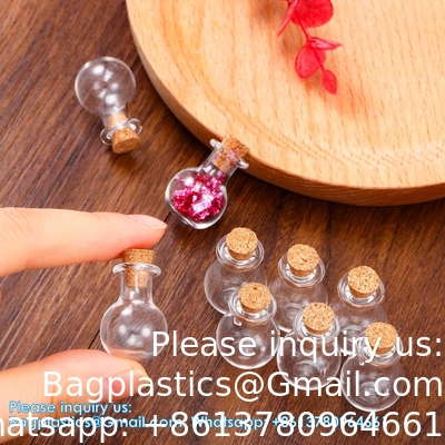 Small Mini Glass Bottles Jars With Cork Stoppers.Wishing Bottle Drifting Bottle Wedding Party DIY
