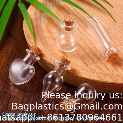 Small Mini Glass Bottles Jars With Cork Stoppers.Wishing Bottle Drifting Bottle Wedding Party DIY