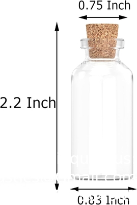 Cork Stopper Glass Bottles Mini Transparent Glass Bottles Glass Favor Jars, 100ml Bottles with Cork Lids, Mini Jars