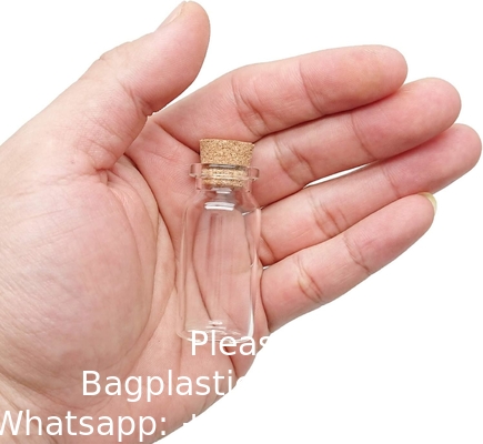 Cork Stopper Glass Bottles Mini Transparent Glass Bottles Glass Favor Jars, 100ml Bottles with Cork Lids, Mini Jars