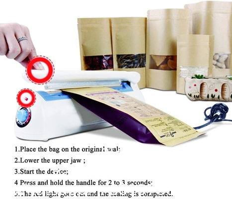 Impulse Bag Sealer,Impulse Heat Sealer,Manual Poly Bag Heat Sealer Heat Seal Closer With 1 Replacement Kit