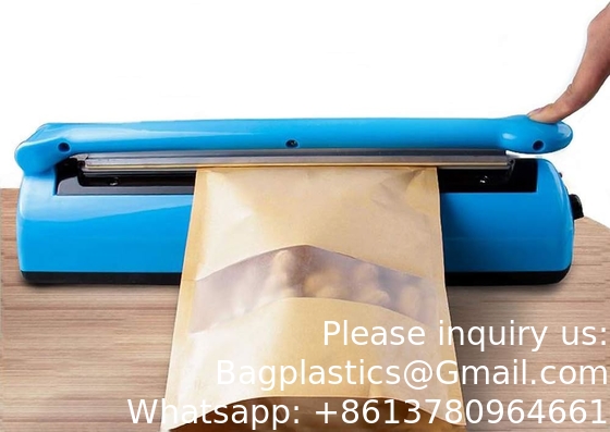 Impulse Bag Sealer,Impulse Heat Sealer,Manual Poly Bag Heat Sealer Heat Seal Closer With 1 Replacement Kit