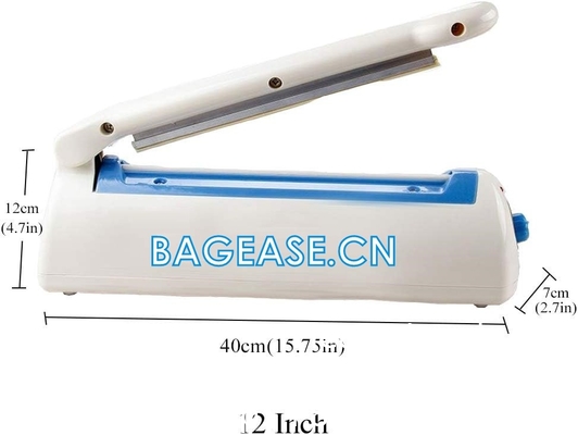 Impulse Bag Sealer,Impulse Heat Sealer,Manual Poly Bag Heat Sealer Heat Seal Closer With 1 Replacement Kit