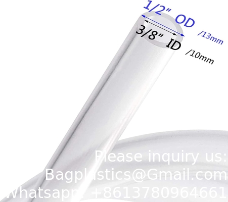 Clear Silicone Tubing,10FT 3/8&quot;ID X 1/2&quot;OD Food Grade Pure Silicone Hoses High Temp For Home Brewing Winemaking