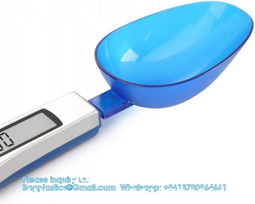 Kitchen Scale Spoon Gram Measuring Spoon, 500g/0.1g Blue Cute Digital Weight Scale Spoon Milligram Measuring Scoop