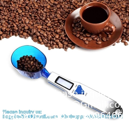 Kitchen Scale Spoon Gram Measuring Spoon, 500g/0.1g Blue Cute Digital Weight Scale Spoon Milligram Measuring Scoop