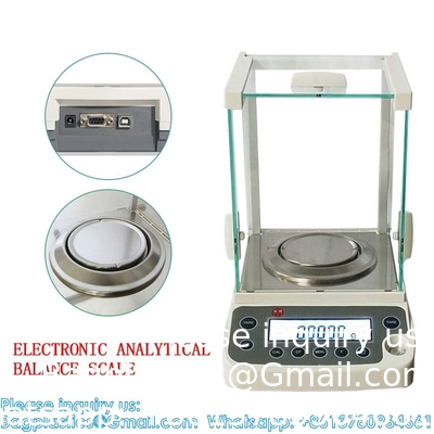 0.0001g Laboratory Scale, High Precision Lab Analytical Balances With Plastic Windshield, LCD Display Electronic