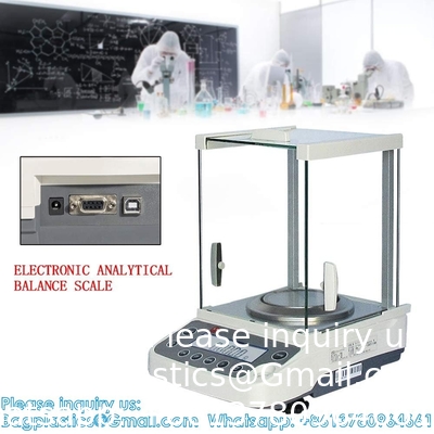 0.0001g Laboratory Scale, High Precision Lab Analytical Balances With Plastic Windshield, LCD Display Electronic