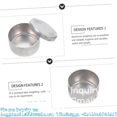 Aluminum Box Weighing Dish Narrow Spout Sampling Weighing Soil Collection Jar Aluminum Scale Pan Lab Measuring