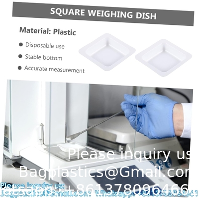 Weighing Pan Plates Disposable Square Tray Plastic Pallet Small Weigh Boats Chemistry Powder Scale White Anti-Static