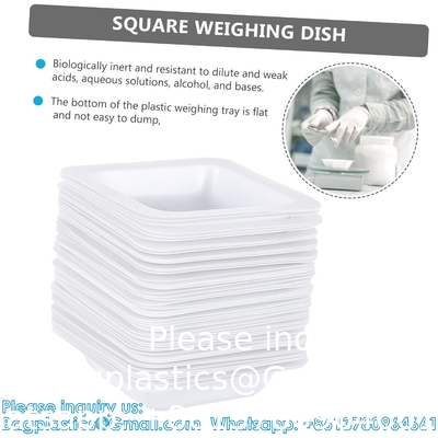 Weighing Pan Plates Disposable Square Tray Plastic Pallet Small Weigh Boats Chemistry Powder Scale White Anti-Static