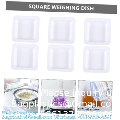Weighing Pan Plates Disposable Square Tray Plastic Pallet Small Weigh Boats Chemistry Powder Scale White Anti-Static