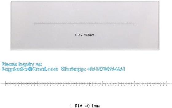 Lab Microscope Slides DIV 0.1 Mm Calibration Slide Length 50 Mm Horizontal Scale Ruler-Linear Scale Stage Micrometer