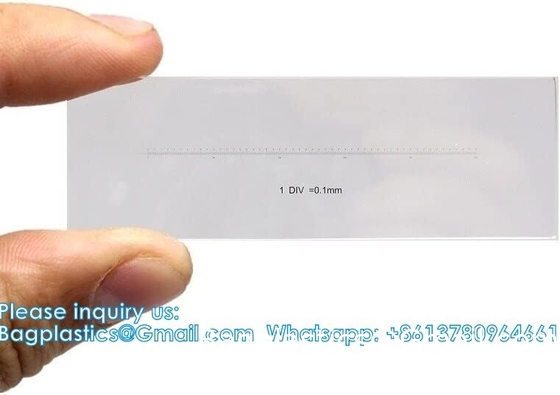 Lab Microscope Slides DIV 0.1 Mm Calibration Slide Length 50 Mm Horizontal Scale Ruler-Linear Scale Stage Micrometer