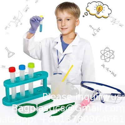 Scientist Costume For Kids Lab Coat With Science Experiment Kit Dress Up &amp; Pretend Play For Boys Girls Age 4-8
