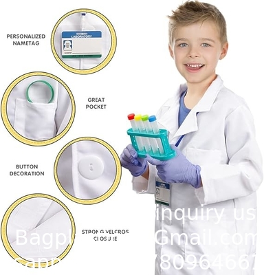 Scientist Costume For Kids Lab Coat With Science Experiment Kit Dress Up &amp; Pretend Play For Boys Girls Age 4-8