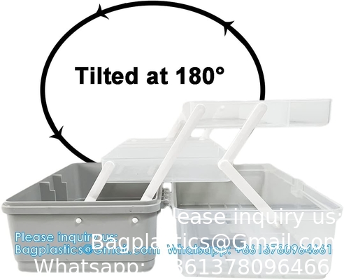 3-Layers Plastic Portable Storage Box,Household Plastic Craft Supply Box With Handle,Multifunctional Storage Boxes