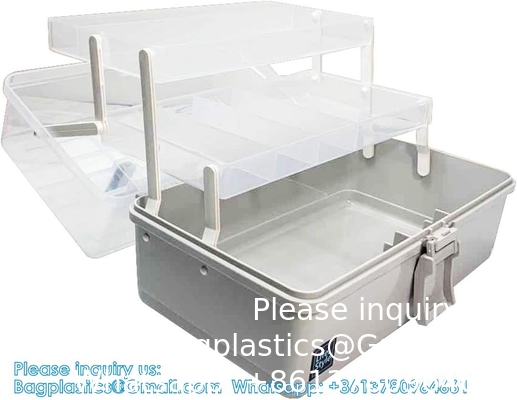 3-Layers Plastic Portable Storage Box,Household Plastic Craft Supply Box With Handle,Multifunctional Storage Boxes