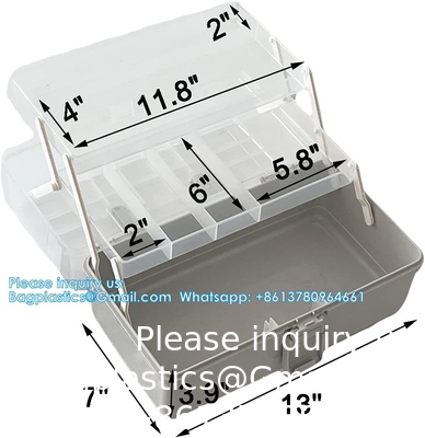 3-Layers Plastic Portable Storage Box,Household Plastic Craft Supply Box With Handle,Multifunctional Storage Boxes