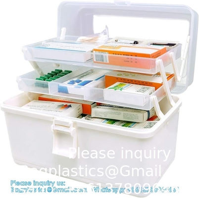 3-Layers Plastic Portable Storage Box,Household Plastic Craft Supply Box With Handle,Multifunctional Storage Boxes