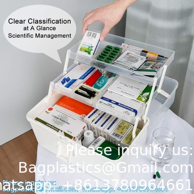 3-Layers Plastic Portable Storage Box,Household Plastic Craft Supply Box With Handle,Multifunctional Storage Boxes