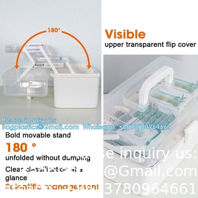 3-Layers Plastic Portable Storage Box,Household Plastic Craft Supply Box With Handle,Multifunctional Storage Boxes