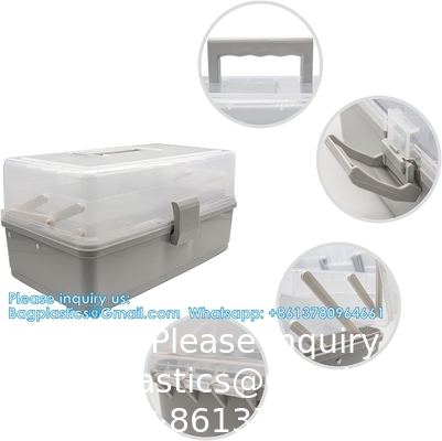 Sewing Box Three Layers, Plastic Craft Organizers And Storage, Multifunction Craft Box/Organizer Box/First Aid