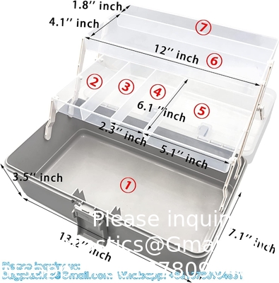 Sewing Box Three Layers, Plastic Craft Organizers And Storage, Multifunction Craft Box/Organizer Box/First Aid