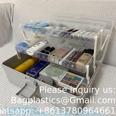 Sewing Box Three Layers, Plastic Craft Organizers And Storage, Multifunction Craft Box/Organizer Box/First Aid