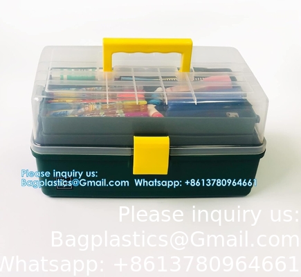 Portable Storage Box With Tray, Multipurpose Sewing Supplies Organizer, Case For Student, Art Crafts Organization