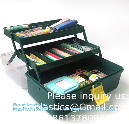 Portable Storage Box With Tray, Multipurpose Sewing Supplies Organizer, Case For Student, Art Crafts Organization